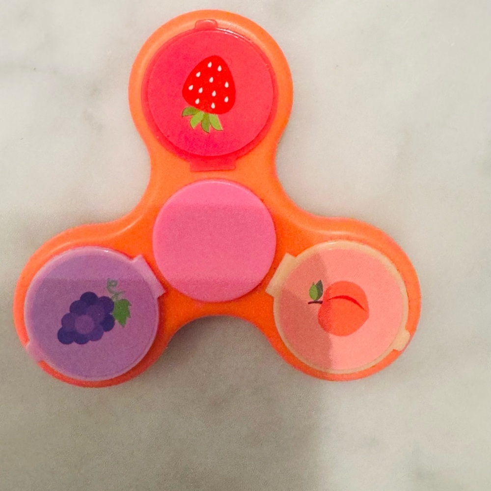 Fruit-Themed Orange and Pink lip balm Fidget Spinner